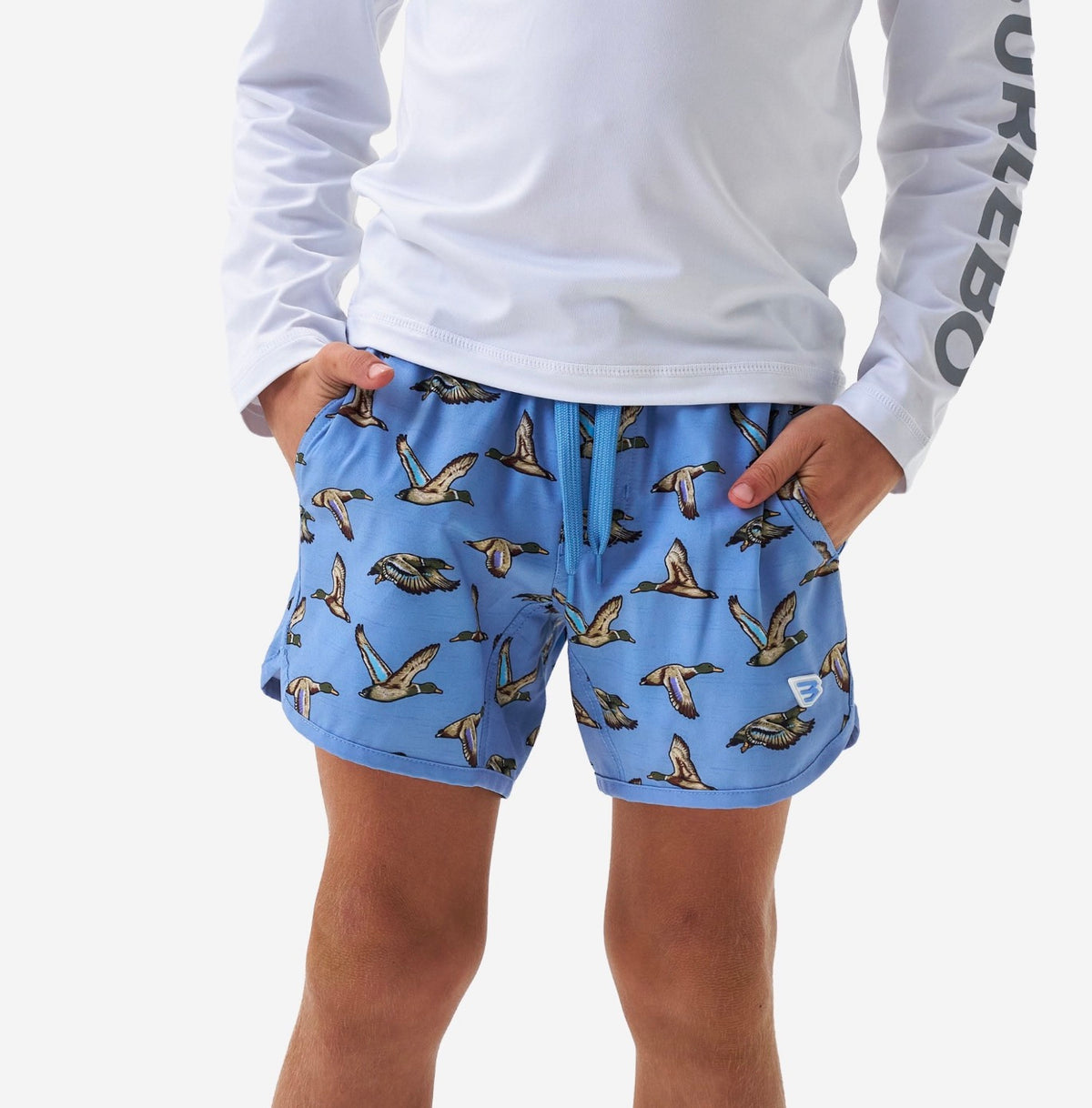 Burlebo-Youth Swim Trunk -JUMBO MALLARDS BLUE
