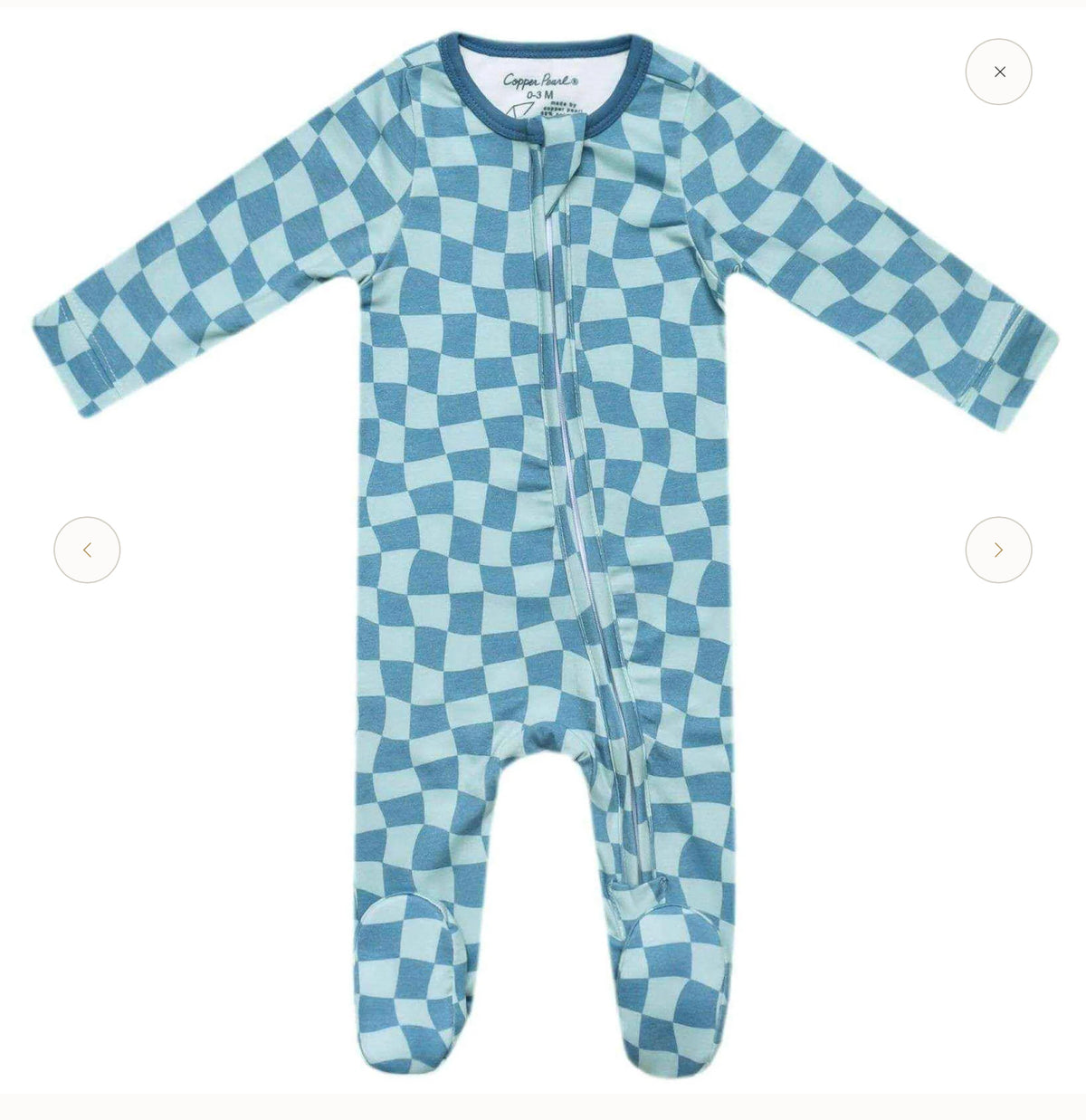 Copper Pearl Zip Footie 0-3m