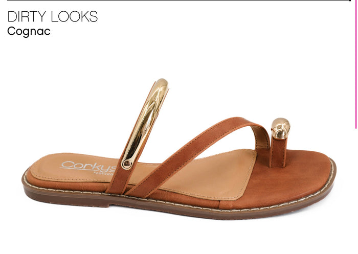 Corkys Dirty Looks Sandal- Cognac