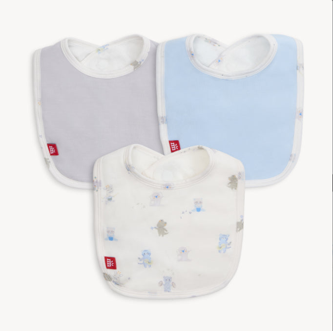 Magnetic Me Blue Baby Beats Modal Bib 3-pack