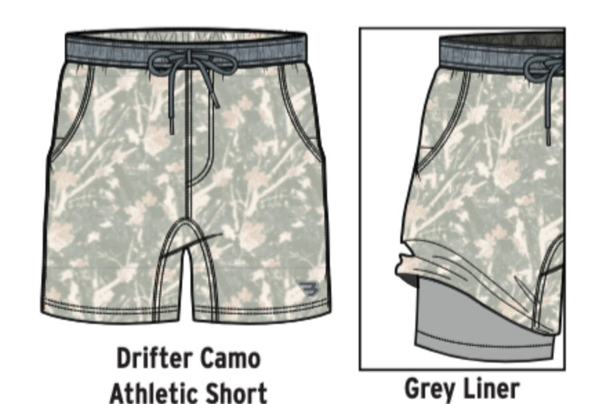 Burlebo-7” Athletic Short -DRIFTER CAMO