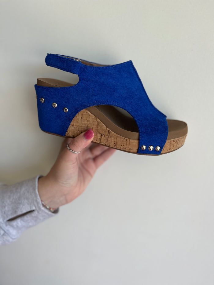 Corkys Carley Wedge Sandals Electric Blue