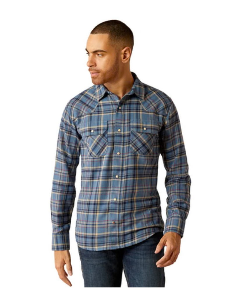 Ariat-Ariat-Huntley Retro Fit Shirt-copen blue