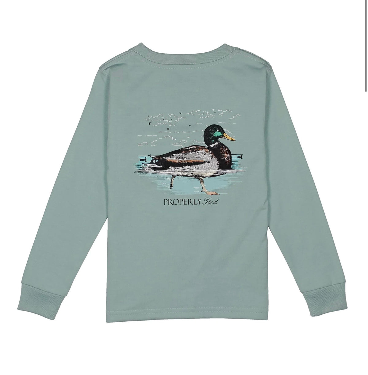 Properly Tied Swimming Mallard LS Marine Mist