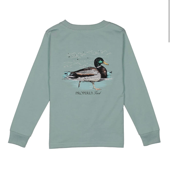 Properly Tied Swimming Mallard LS Marine Mist