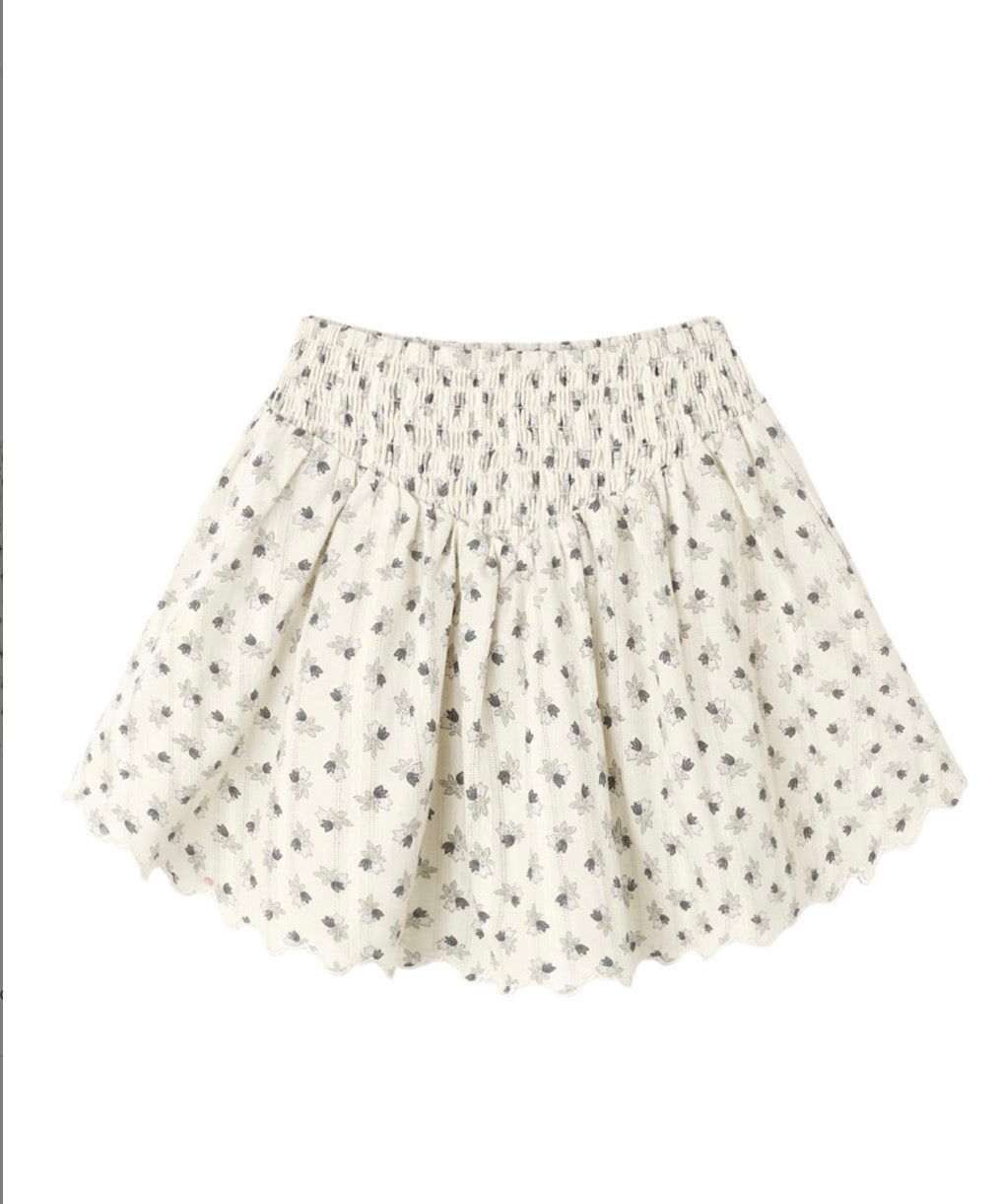 RYLEE & CRU SMOCKED V MINI SKIRT VINTAGE FLEUR