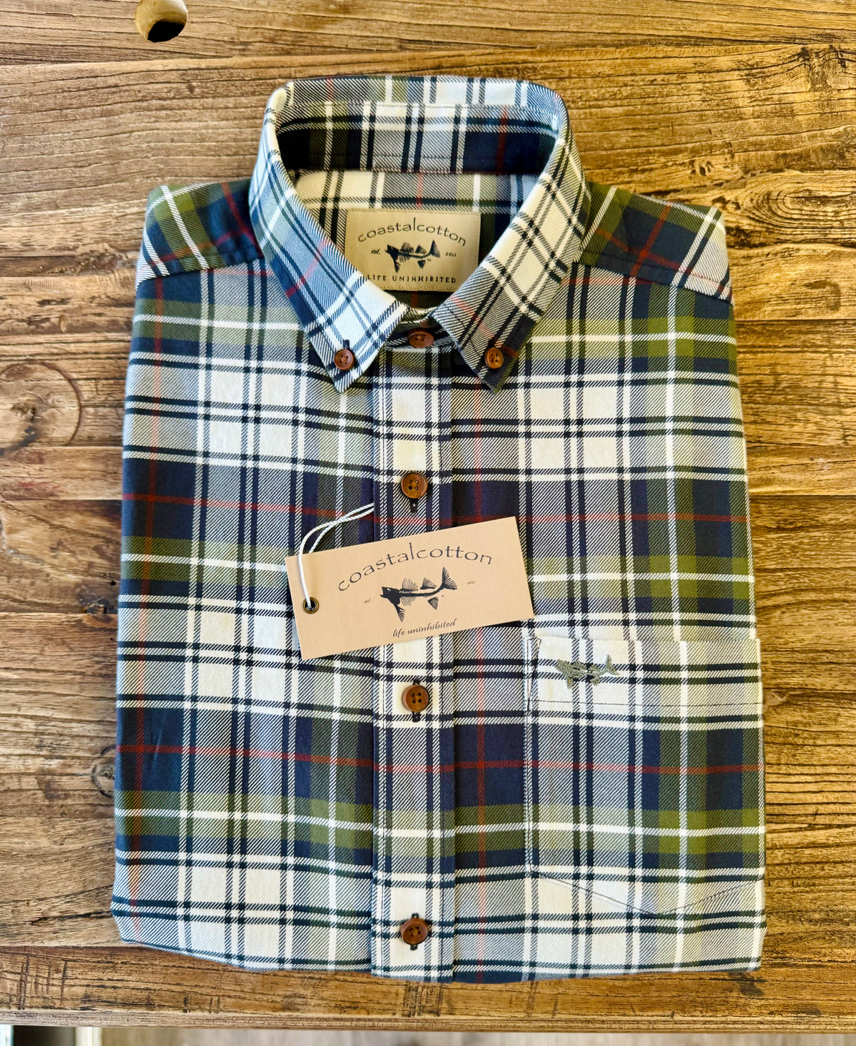 Coastal Cotton- Cotton Twill woven LS shirt-Ponderosa Pine