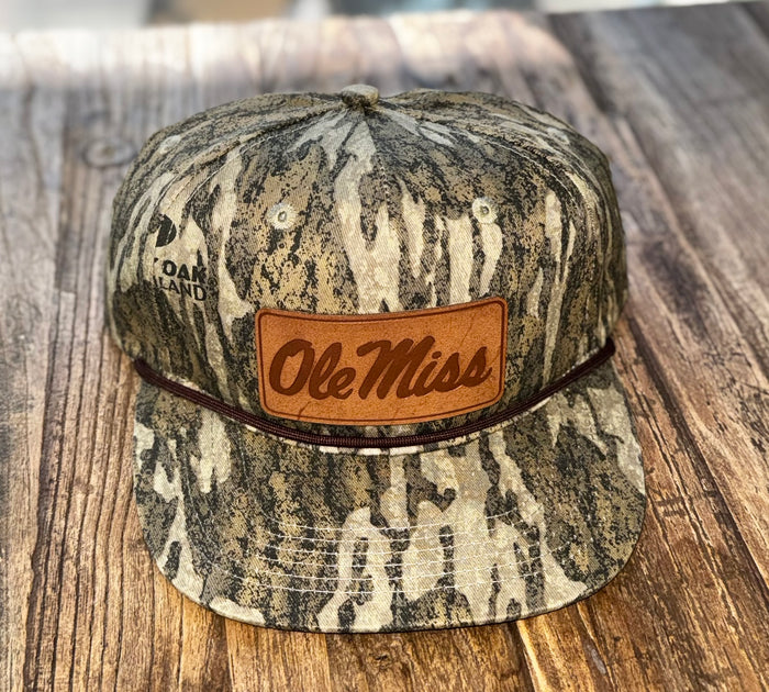 Speckle Bellies -OM Script Leather Patch-Bottomland