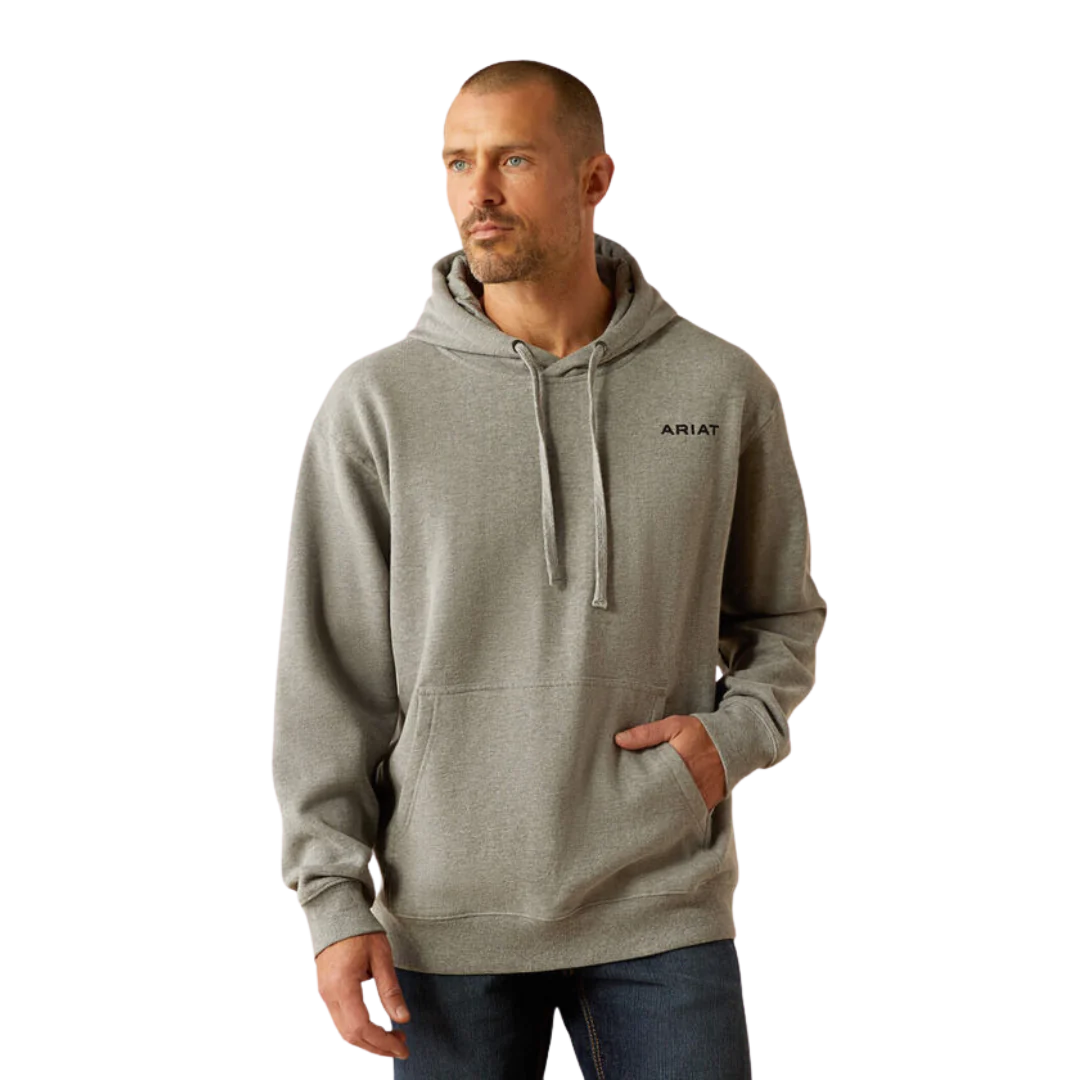 ARIAT-MEN'S BOLD HEX GREY HEATHER HOODIE