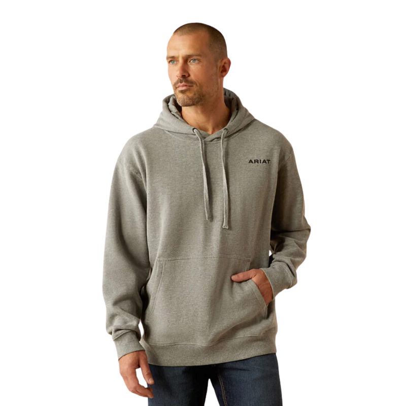 ARIAT-MEN'S BOLD HEX GREY HEATHER HOODIE