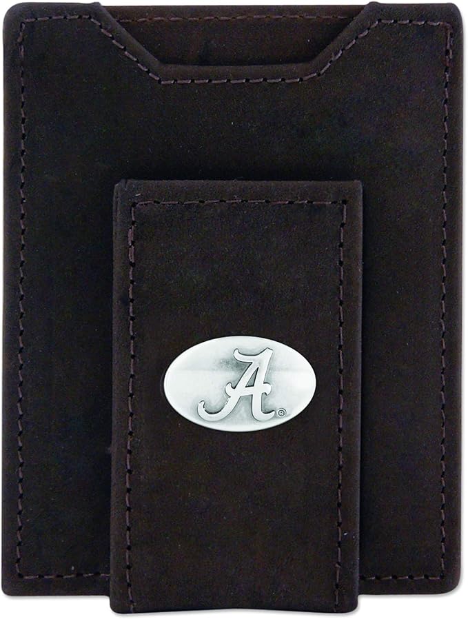 Zep-Pro - 
Alabama Men's Brown Crazyhorse Leather Front Pocket Concho Wallet