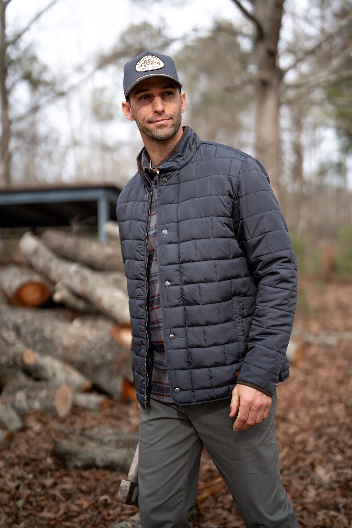 Local Boy-Brick Quilted Jacket