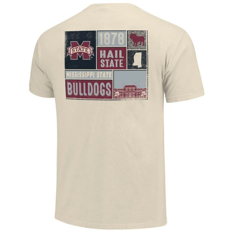 Mississippi State School Squares Comfort Colors Tee Alumni Hall