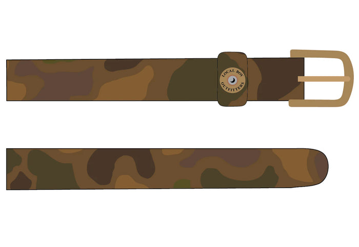 Local Boy Old School Camo Printed Leather Belt