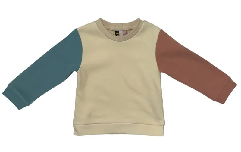 Banana Split Colorblock Sweatshirt-Cream