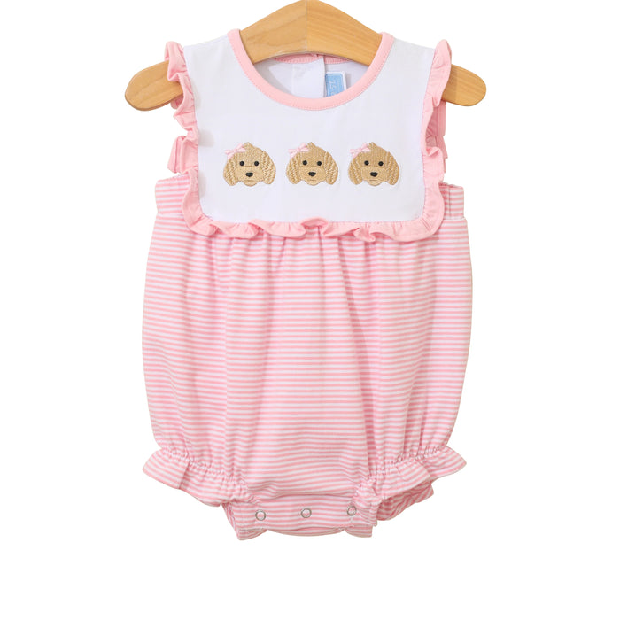 Trotter Street Puppy Trio Embroidery Ruffle Bubble