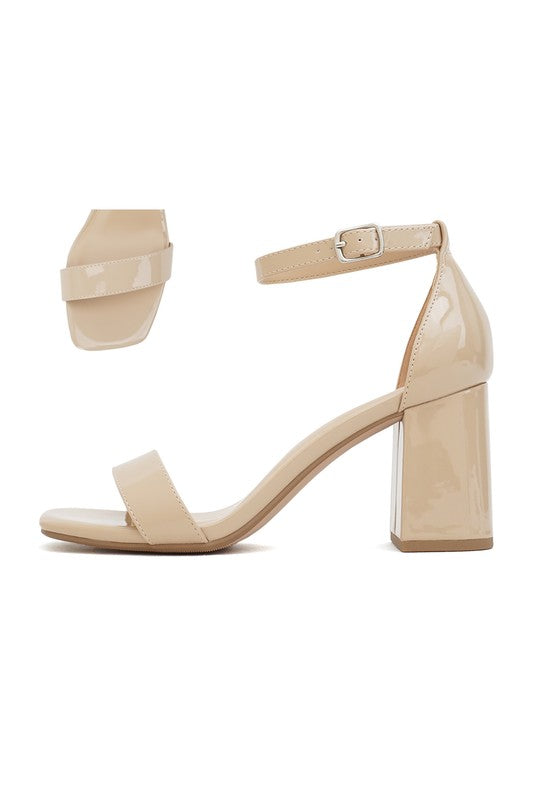 WOMENS LARCH SQUARE TOE CHUNKY HEEL DRESS SHOES