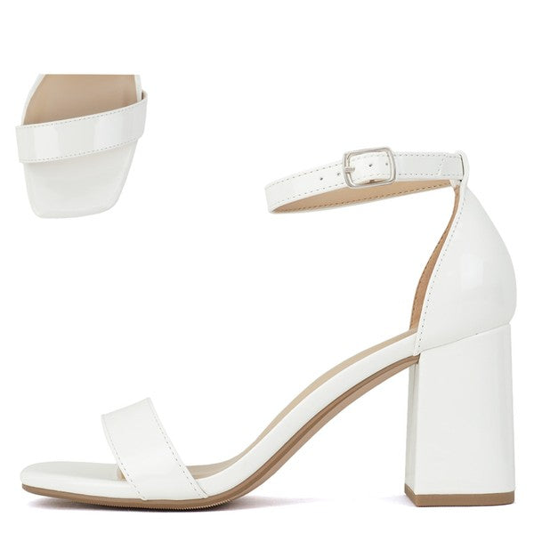 WOMENS LARCH SQUARE TOE CHUNKY HEEL DRESS SHOES
