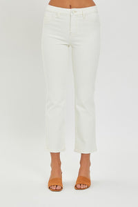 RISEN MID RISE STRAIGHT CROP ANKLE PANTS