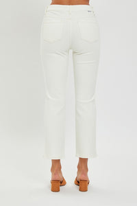 RISEN MID RISE STRAIGHT CROP ANKLE PANTS