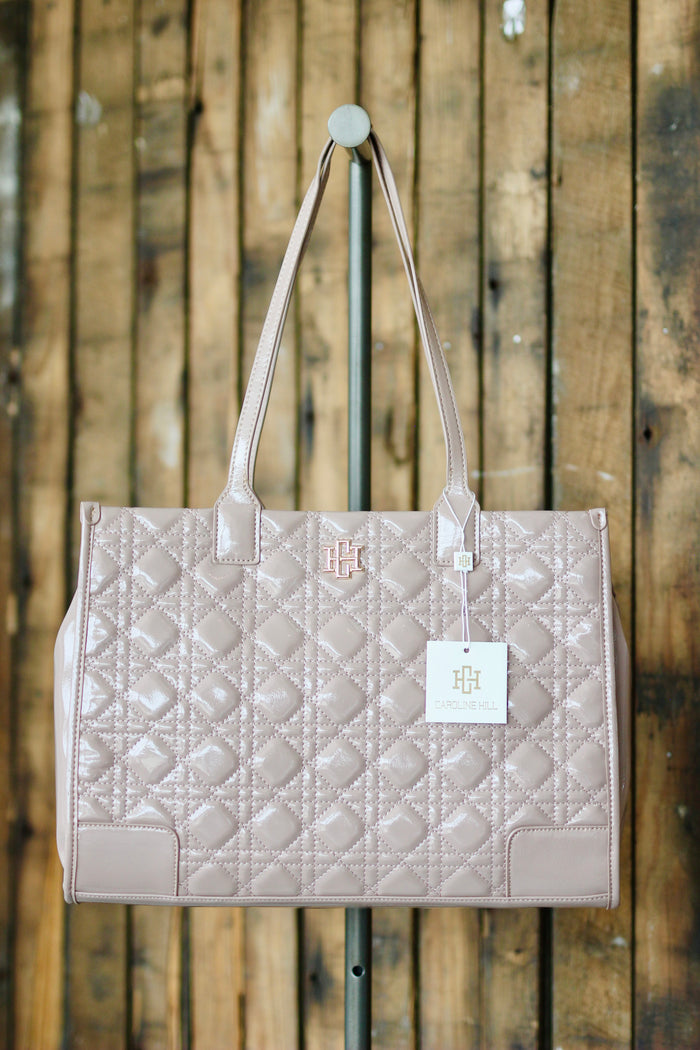 Caroline Hill Shane Tote Taupe Patent LQ