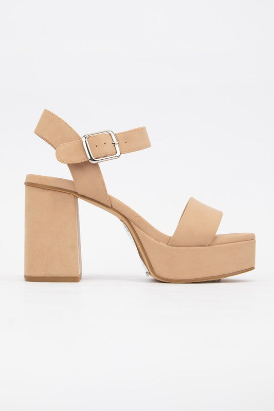 Macey Platform Heels With Buckled Ankle Strap