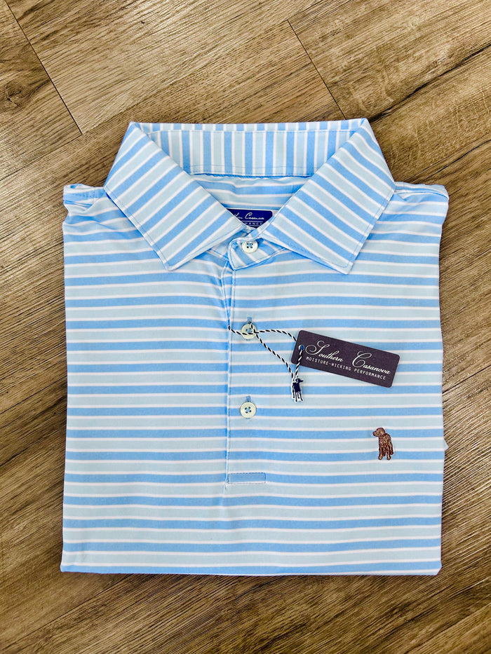 Southern Casanova-Brrr performance polo-Nimbus Cloud Stripe