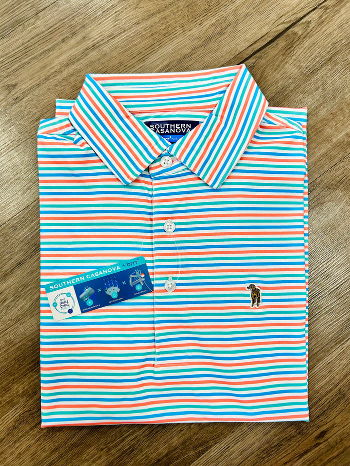 Southern Casanova-Brrr performance polo-Skipper Stripe