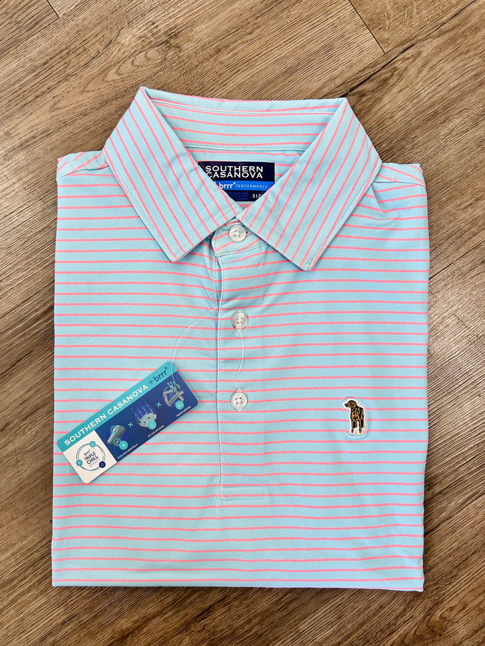 Southern Casanova-Brrr performance polo-CC Stripe