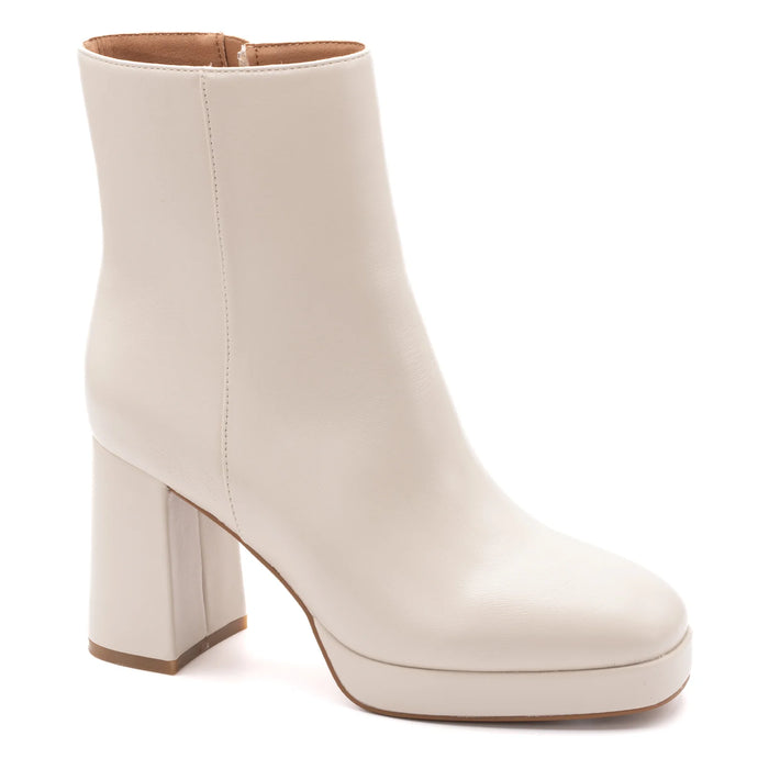 Corkys Slug Bug Round Toe Platform Booties Ivory