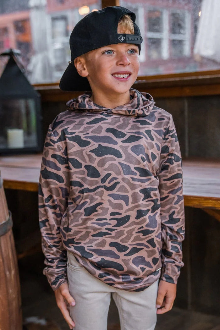 Burlebo- youth performance hoodie-gauge camo