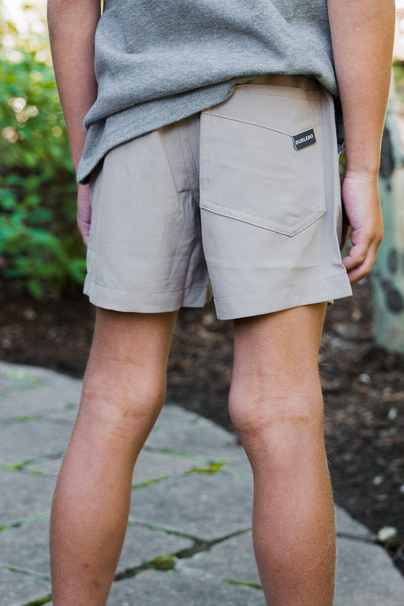 Burlebo-Youth Everyday Short - Cobblestone Khaki - Duck Hunt Pocket