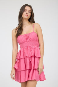 Ruffle Tiered Spaghetti Strap Mini Dress