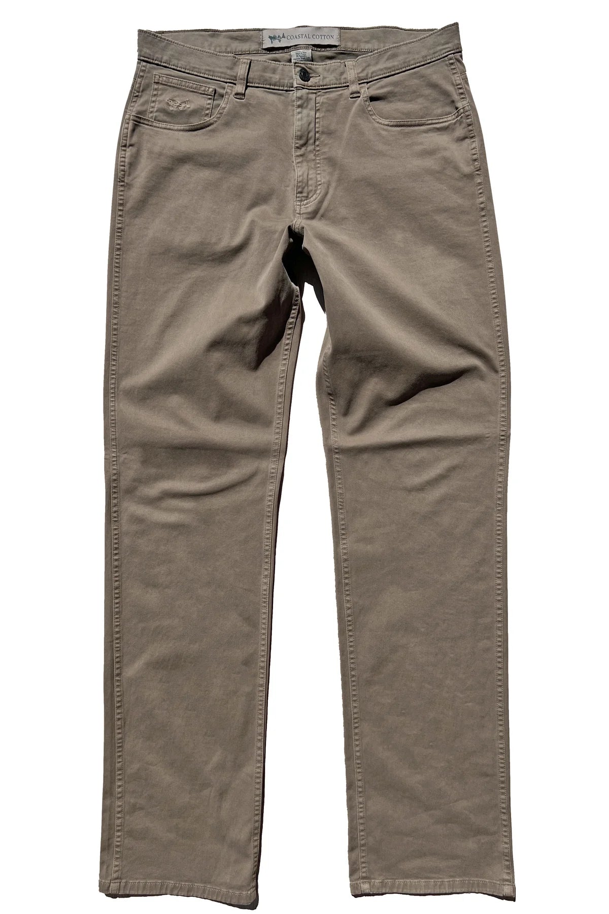 Coastal Cotton- Five Pocket Pants-Taupe