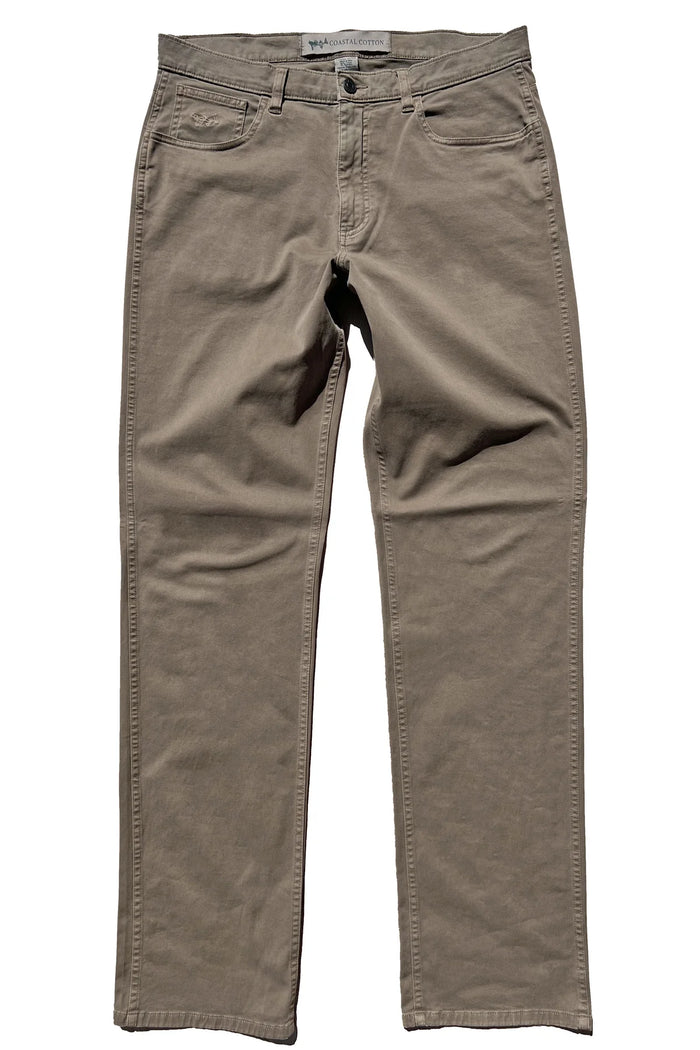 Coastal Cotton- Five Pocket Pants-Taupe
