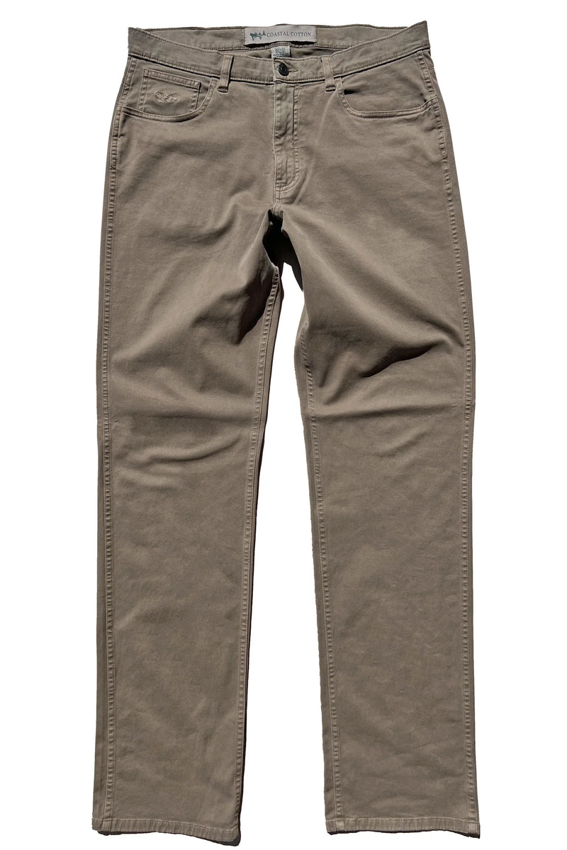 Coastal Cotton- Five Pocket Pants-Taupe