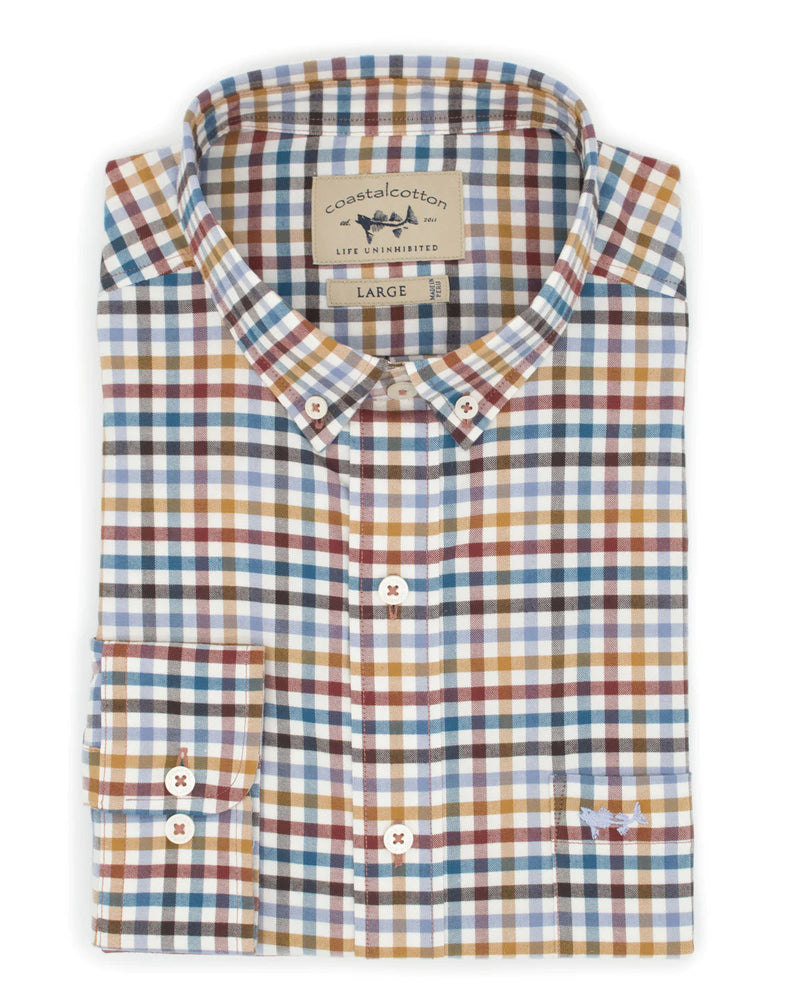 Coastal Cotton-Stretch Sports Shirt-Harvest Gingham