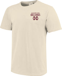 Men's Mississippi State Bulldogs Ivory Mascot Local T-Shirt