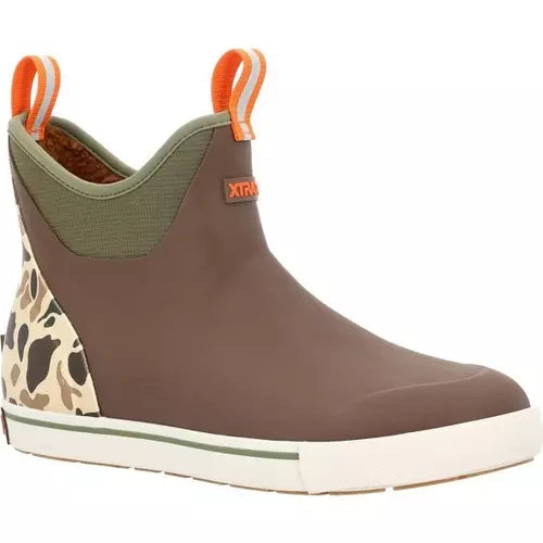 XTRATUF-Men's Xtratuf Camp Fleece Lined Ankle Outdoor Deck Boots Brown/Duck Camo