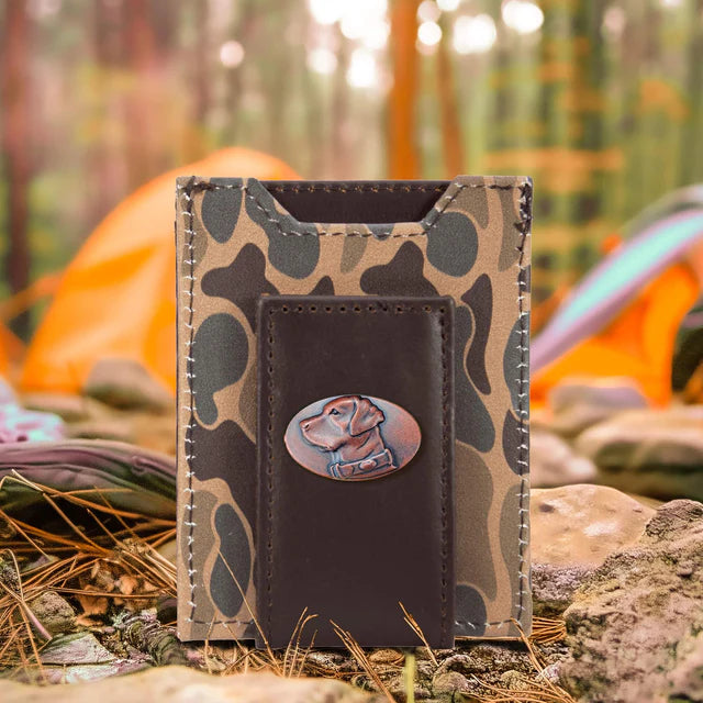 Zep-pro FRONT POCKET OLD SCHOOL CAMO LEATHER WALLET
