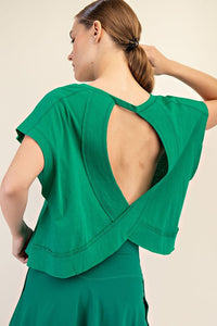 Cotton Slub Open Back Top