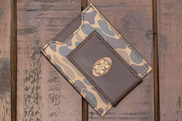 Zep-pro FRONT POCKET OLD SCHOOL CAMO LEATHER WALLET