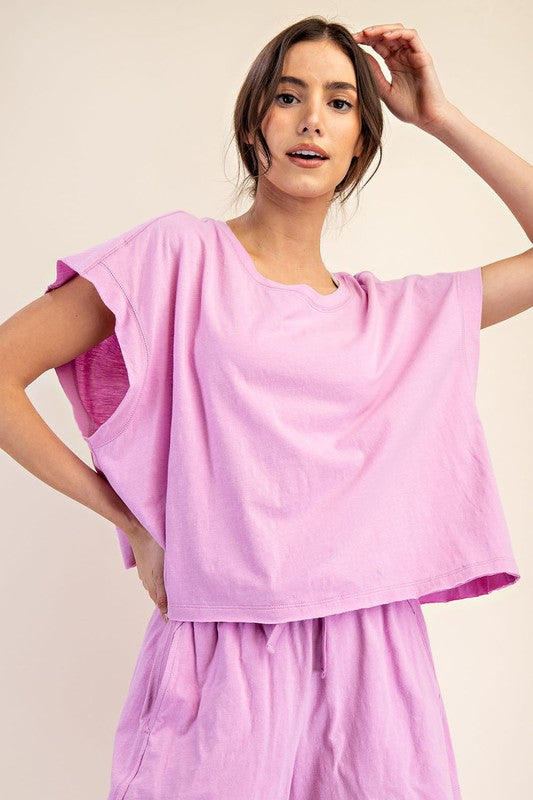 Cotton Slub Open Back Top