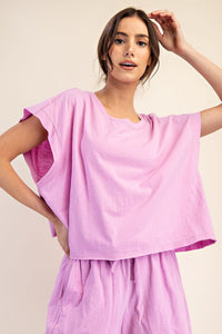 Cotton Slub Open Back Top