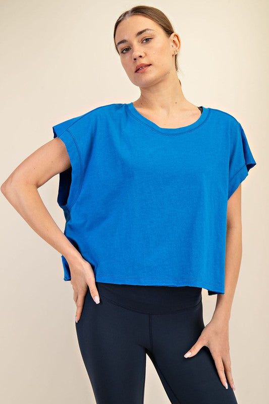 Cotton Slub Open Back Top