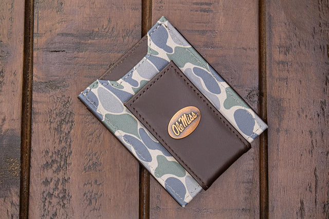 Zep-pro FRONT POCKET OLD SCHOOL CAMO LEATHER WALLET