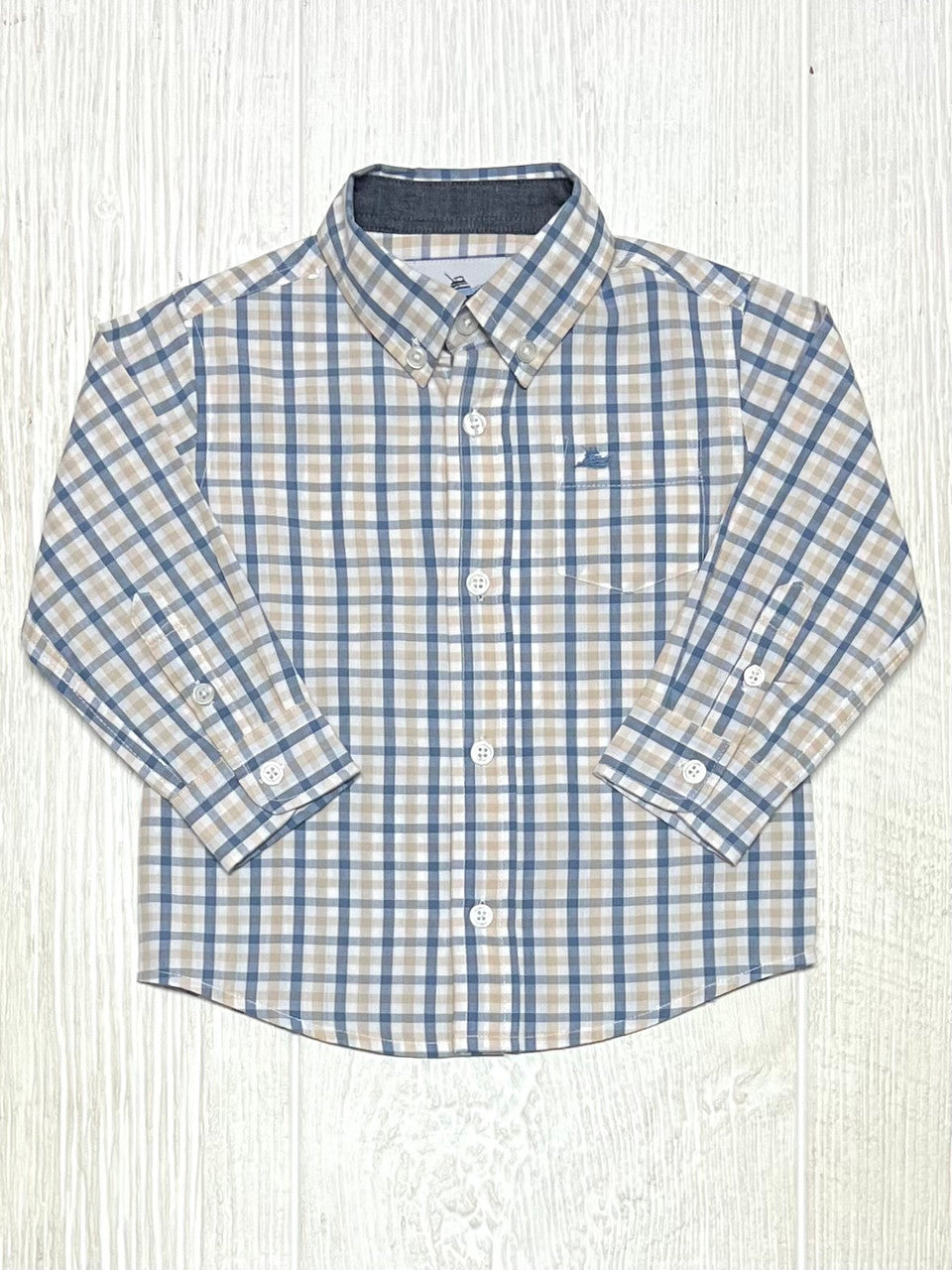 Southbound Dress Shirt- Blue/Khaki