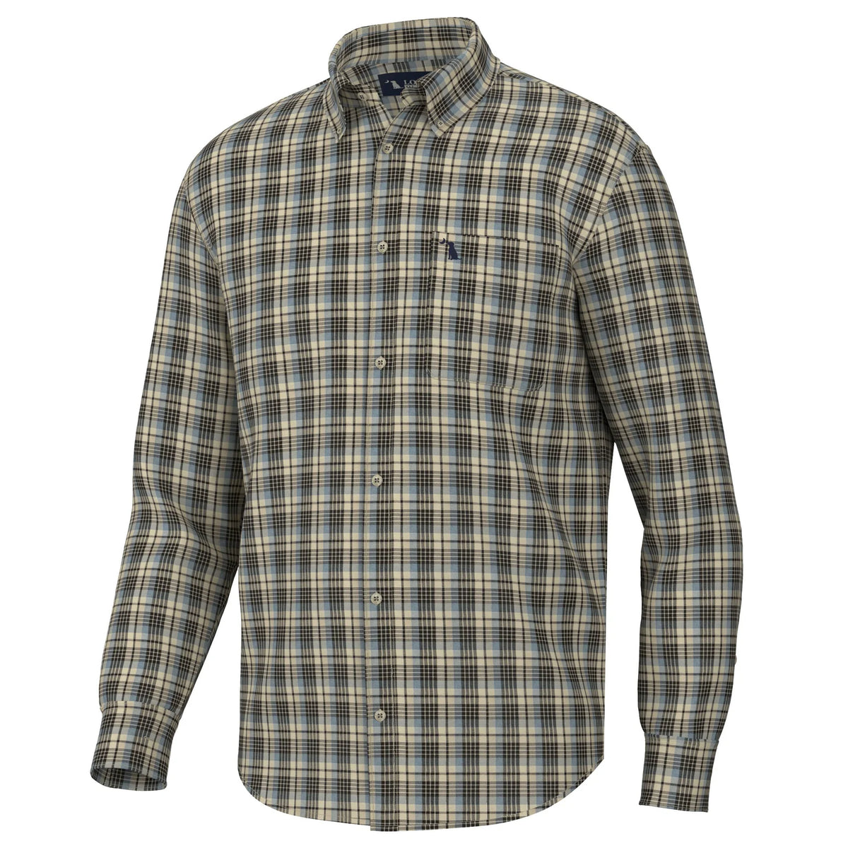 Local Boy-Grange Dress Shirt-SLATE/BEIGE/MOCHA