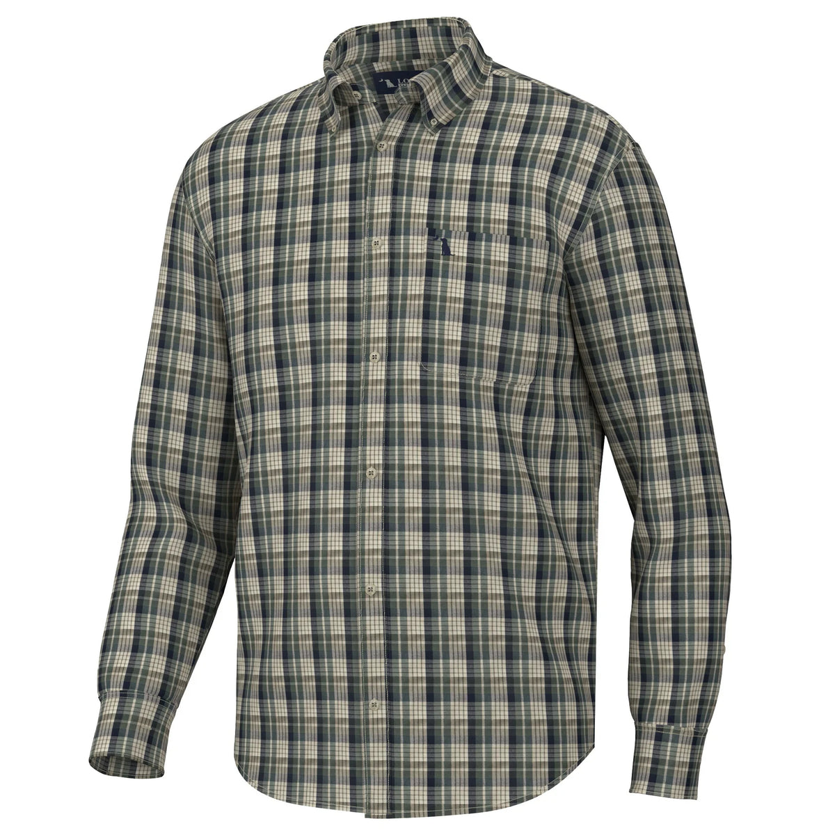 Local Boy-Grange Dress Shirt-OLIVE/GREEN/NAVY