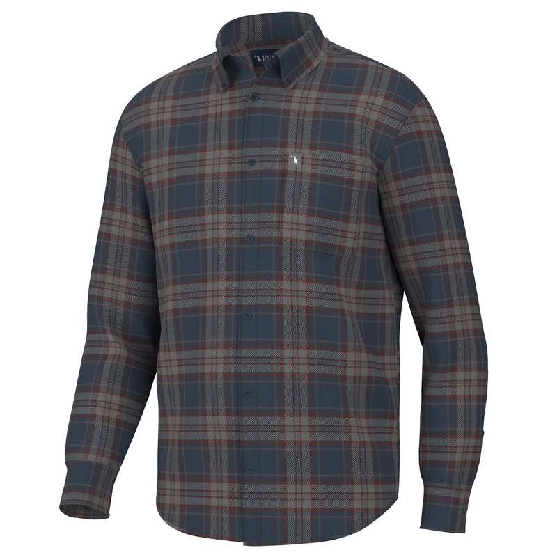 Local Boy-Phelan Stretch Flannel-NAVY/CHARCOAL/RED